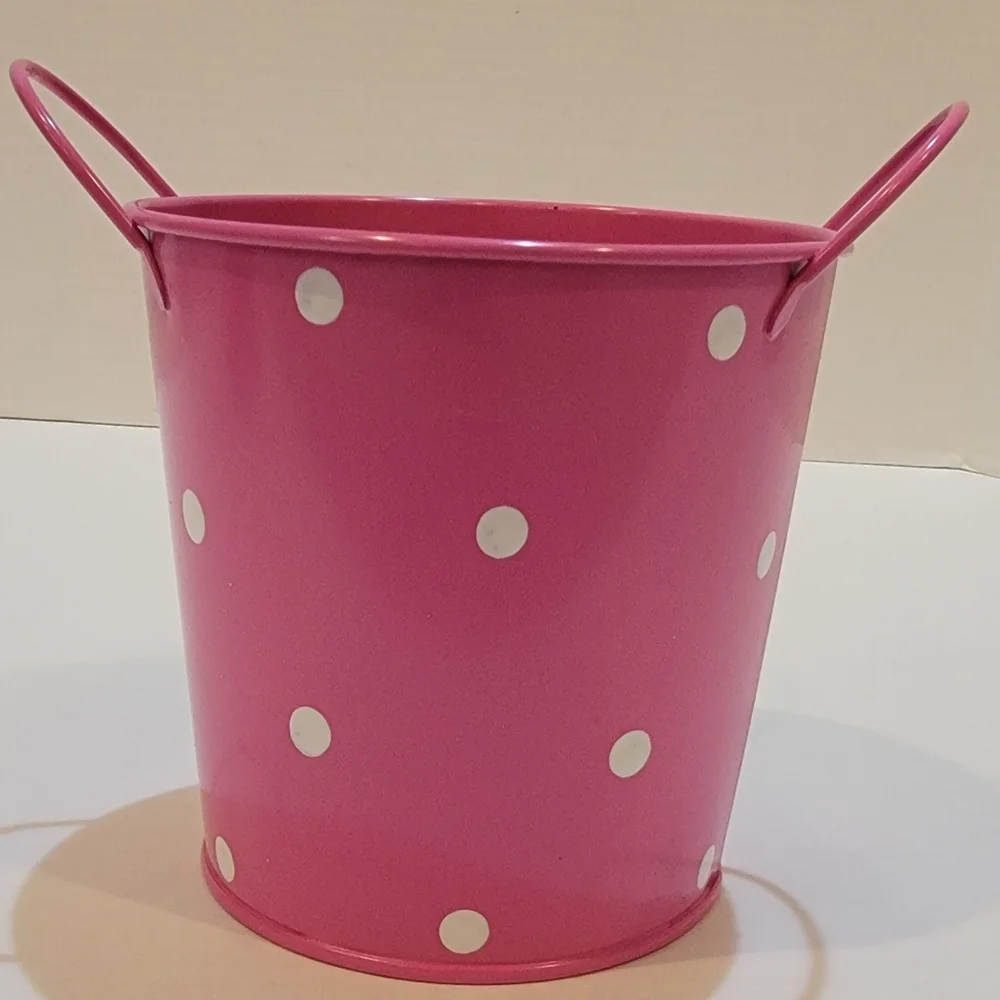 3 Piece Pink w/ White Polka-dots Chalkboard Tin Set
